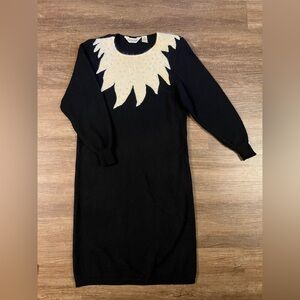 Christina Grant II Sweater Dress‎ Angora 90s Shoulder Pads 2X Vintage